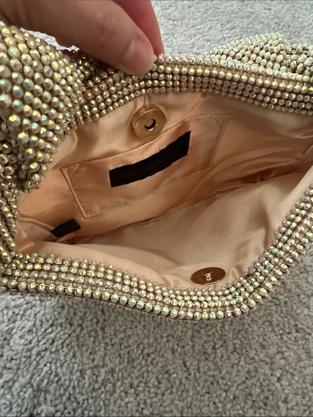 Gold Crystal Mesh Evening Shoulder Bag